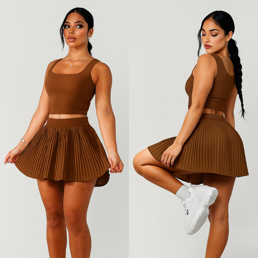 College Falda con Pantalón & Top Brown