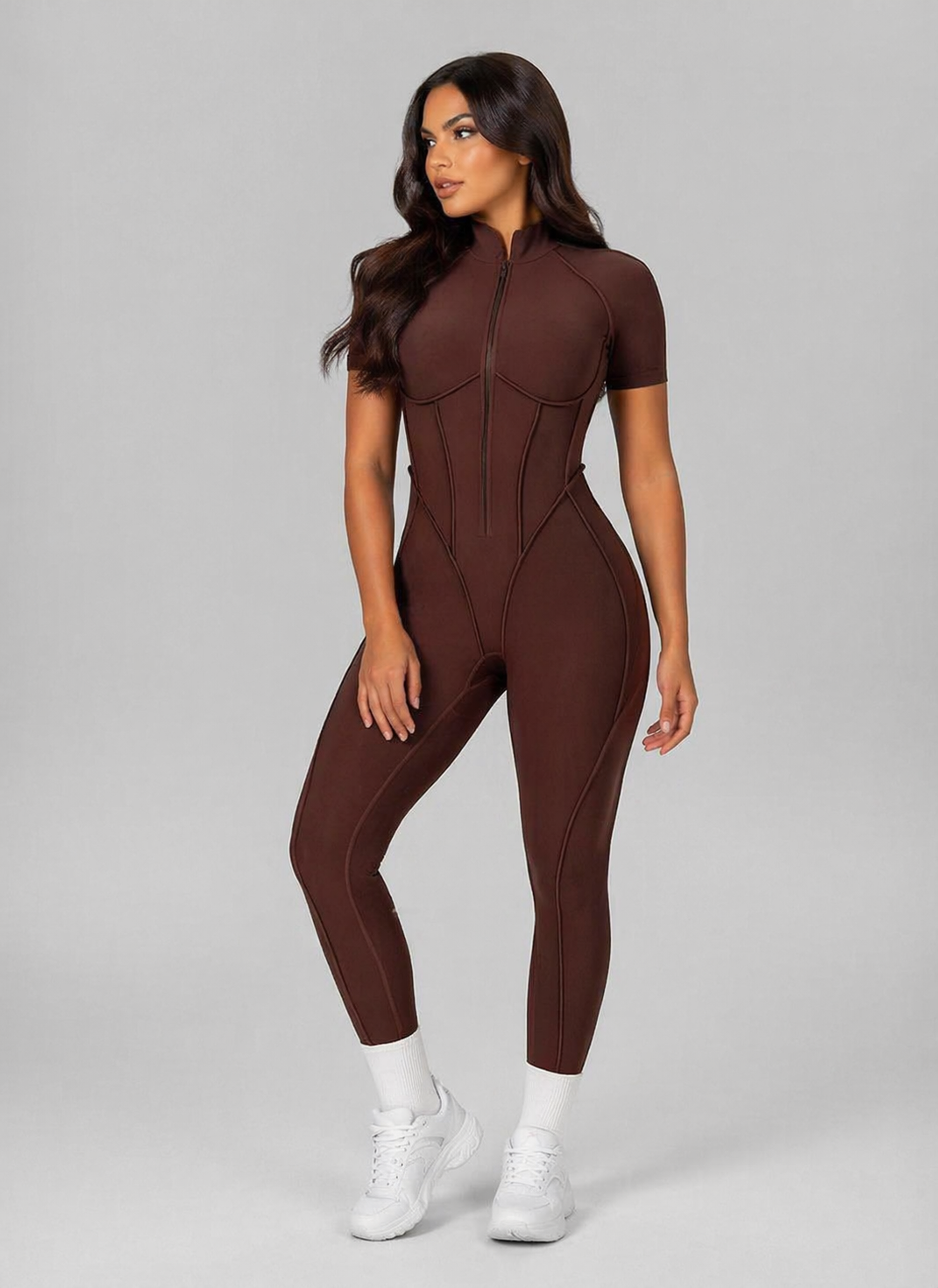 Moto Mami Enterizo Brown con Zipper