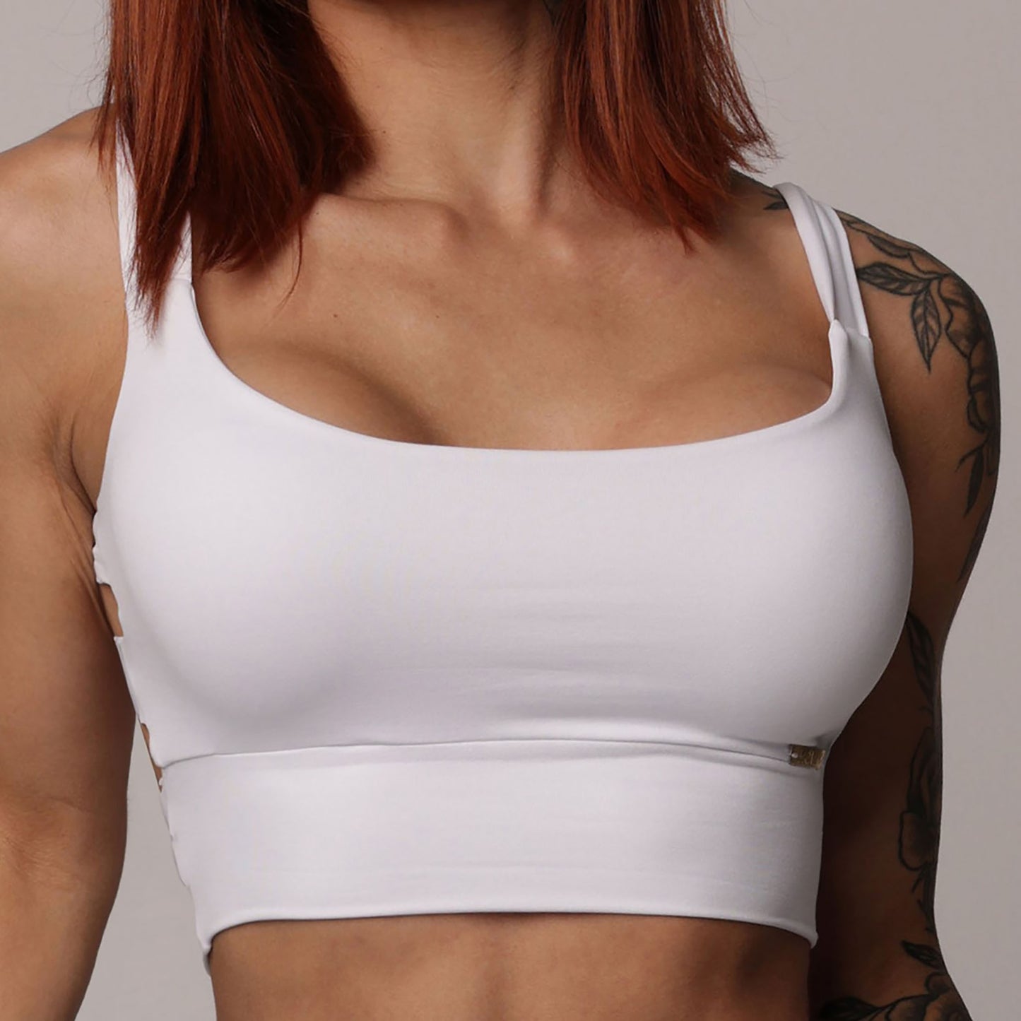 Legging de Compresión Negro & Blanco Brasileño Scrunch (5 Estrellas) & Crop Top Blanco