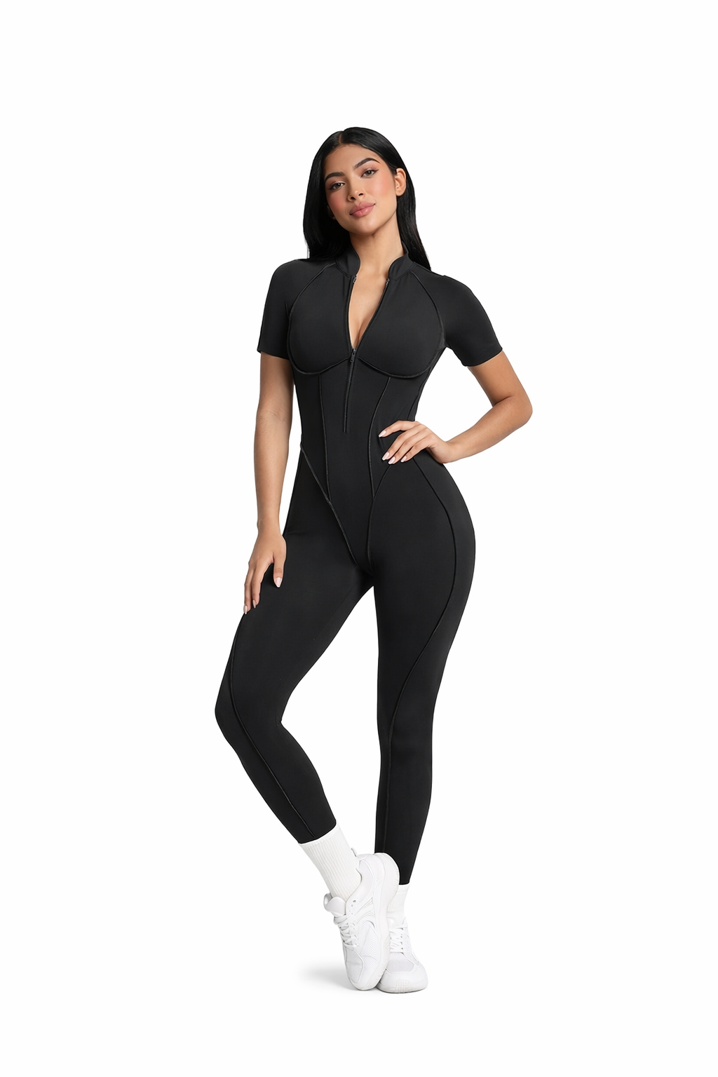Moto Mami Enterizo Negro con Zipper