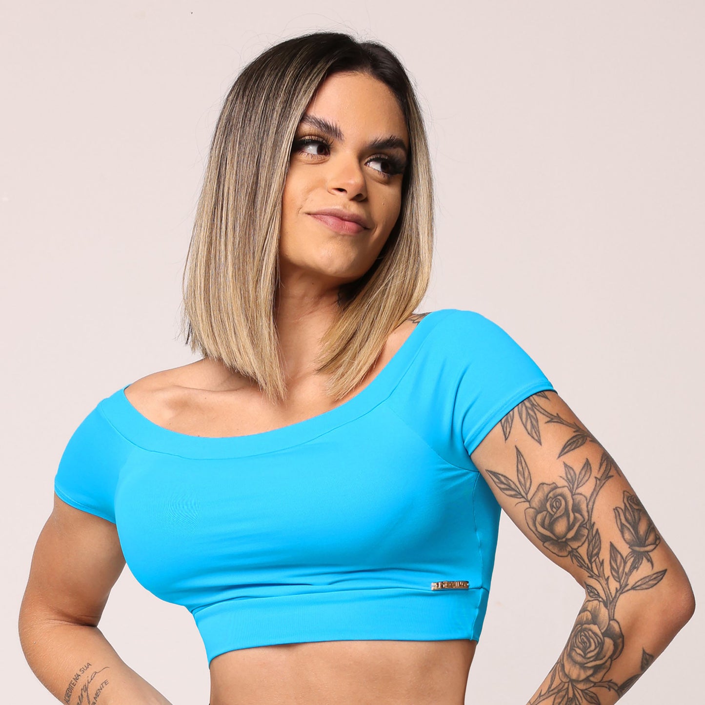 Besties Crop Top Azul Eléctrico