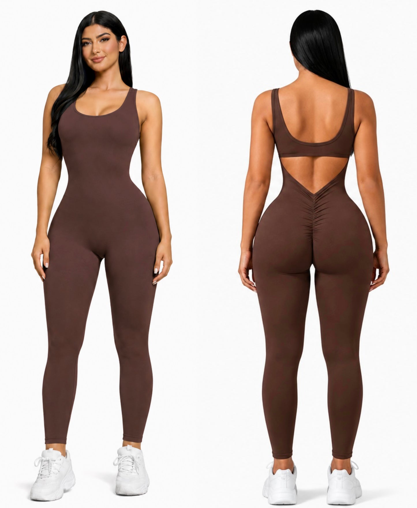 Enterizo V Scrunch Brown