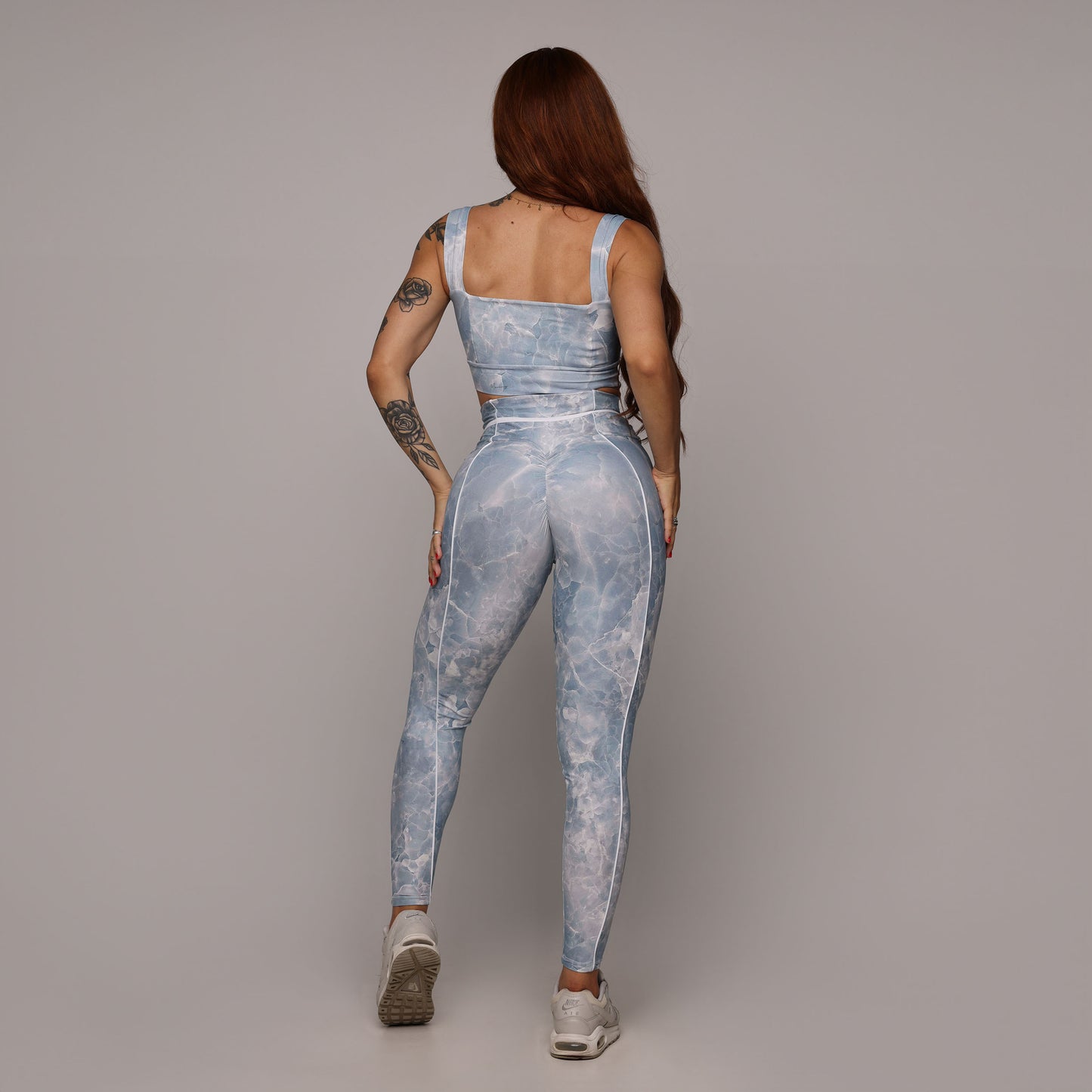Crystal Blue Legging Brasileño Scrunch & Crop Top