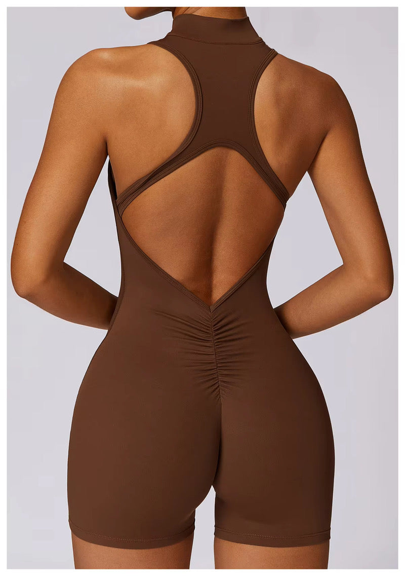 Yas Queen Romper Scrunch Brown