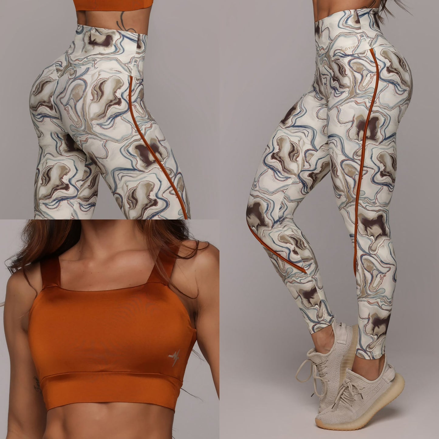 Mystic Marble Legging Brasileño & Crop Top Burnt Orange