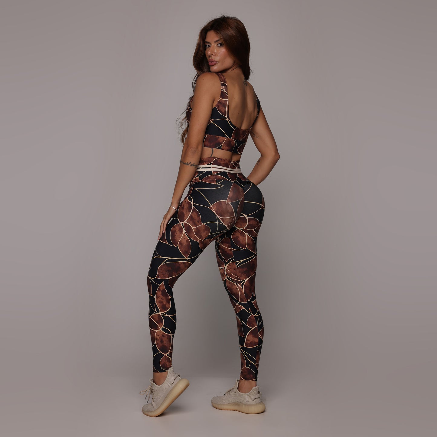 Golden Blossom Legging Brasileño & Crop Top
