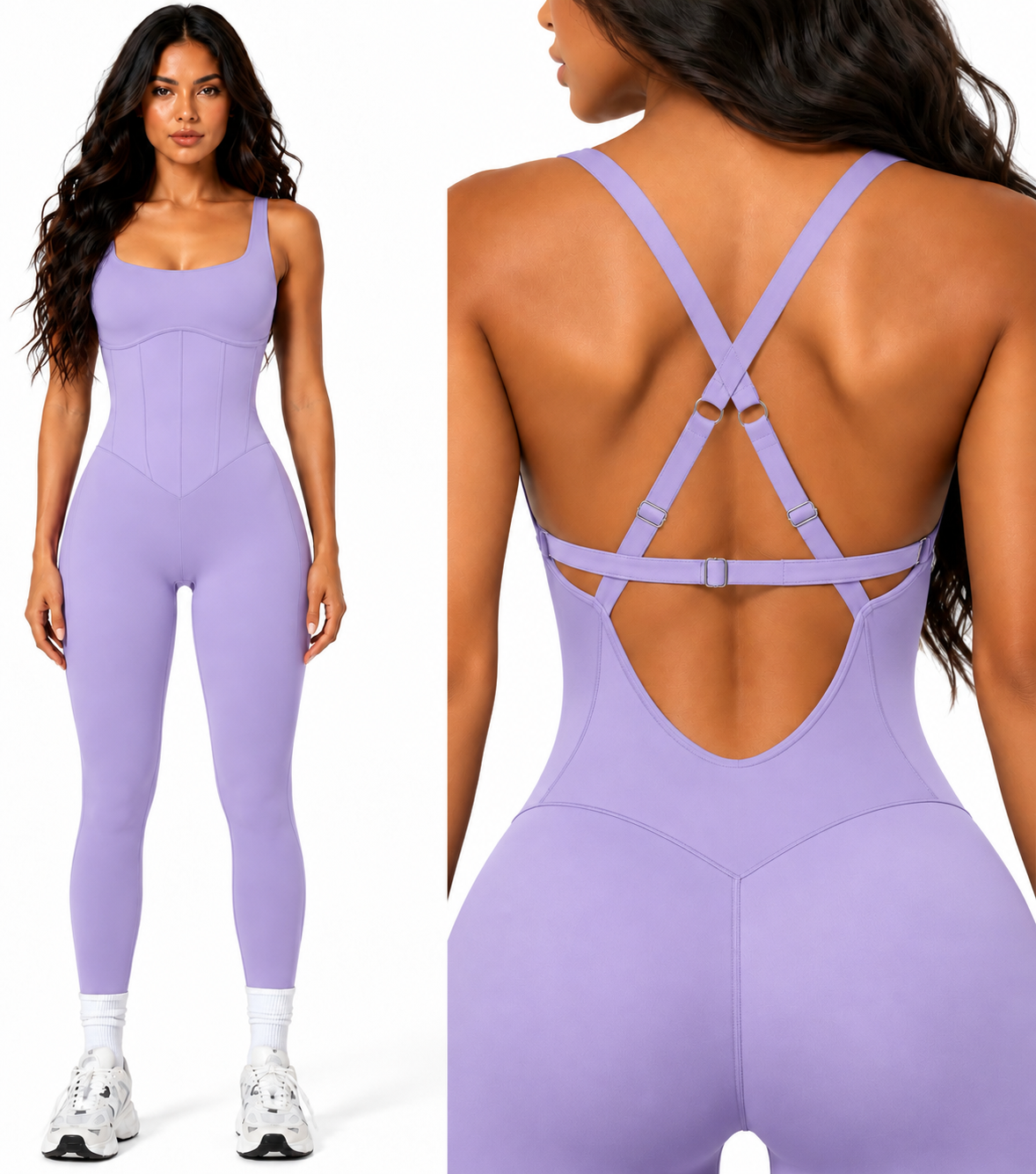 Charlotte Enterizo Lavanda con Tiras Ajustables