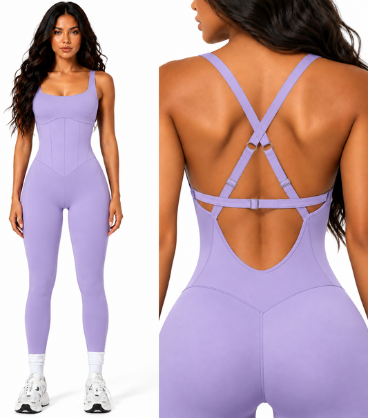 Charlotte Enterizo Lavanda con Tiras Ajustables