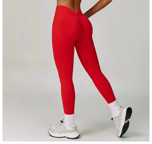 V Scrunch Legging Rojo