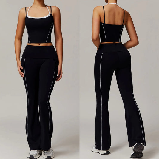 It’s Summer Flare Black & White Legging & Top