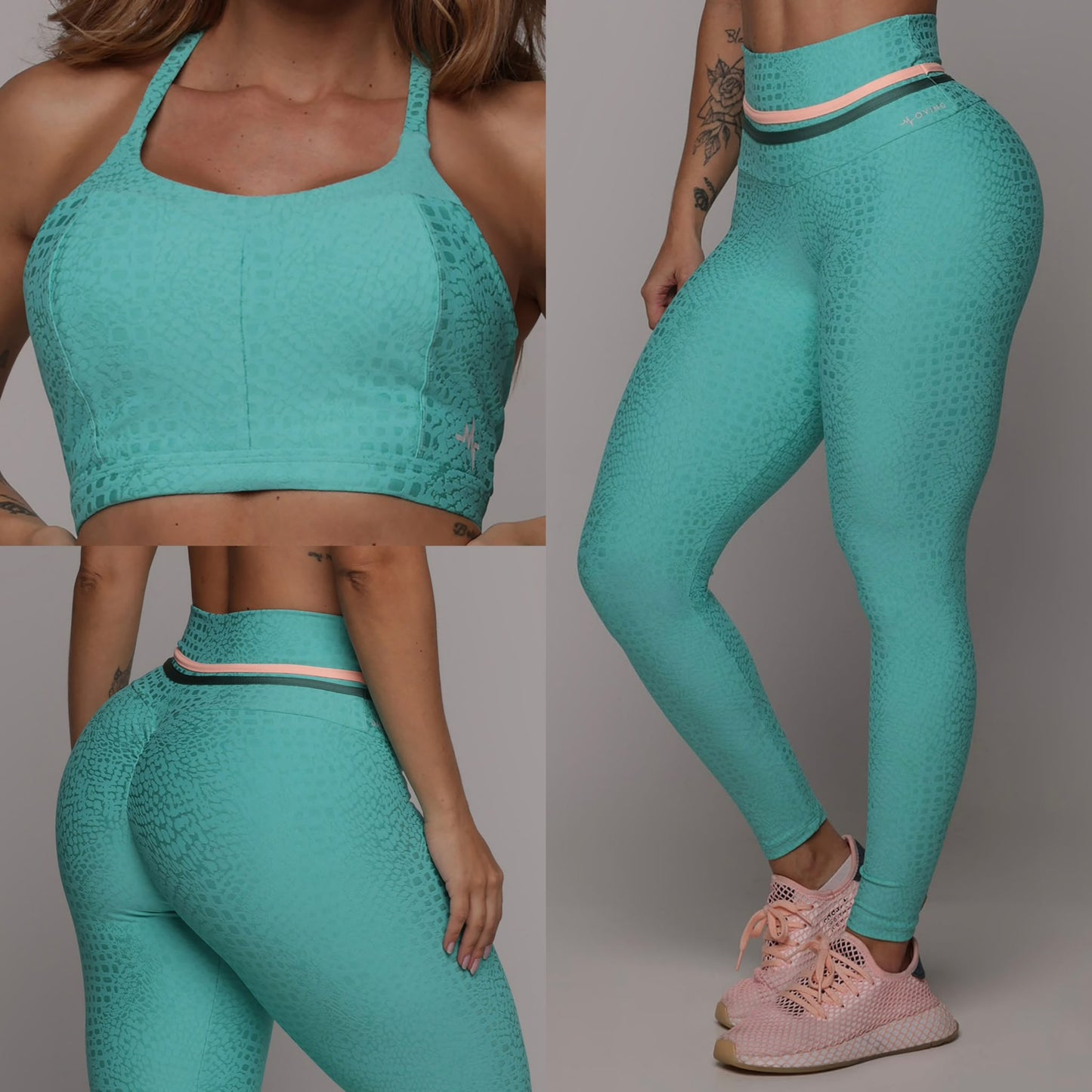 Mermaid Aqua Legging Brasileño Scrunch & Crop Top