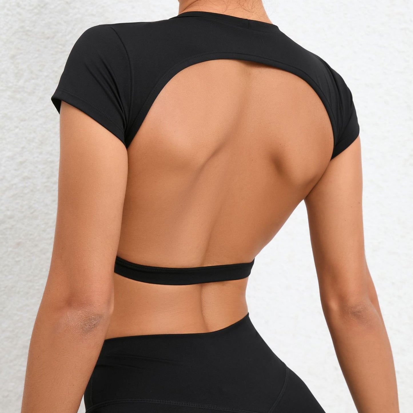 Backless Crop Top Negro