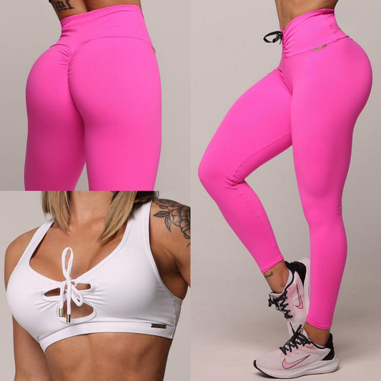 Legging de Compresión Barbie Brasileño Scrunch (5 Estrellas) & Crop Top Blanco