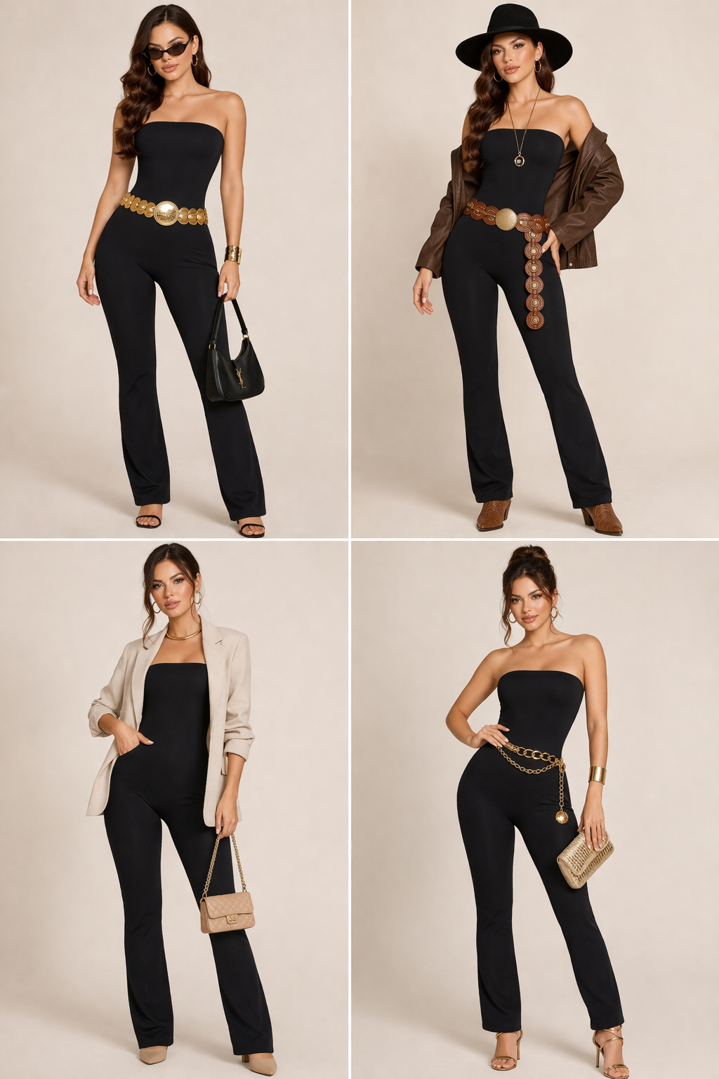 Latina Curve Strapless Jumpsuit Negro