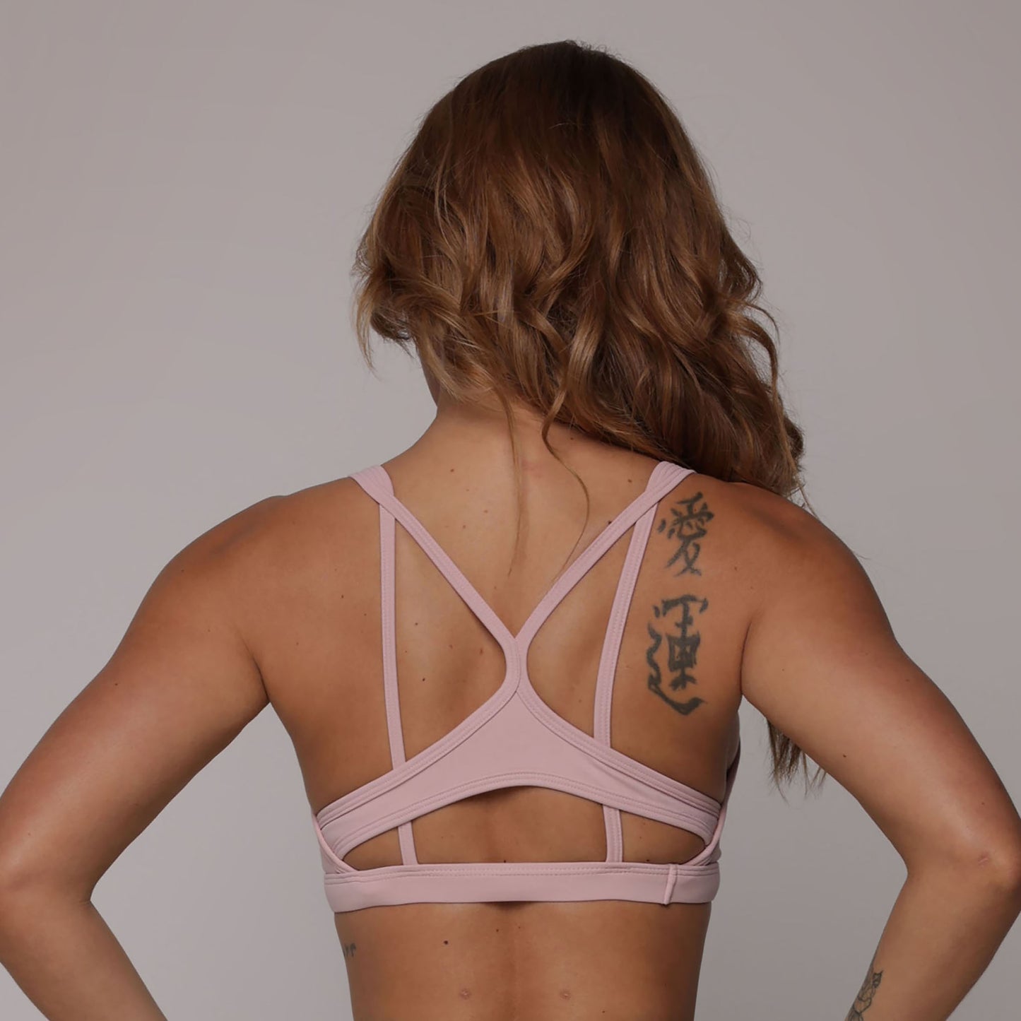 Legging de Compresión Brasileño Azul y Rosa Scrunch (5 Estrellas) & Crop Top Rosa