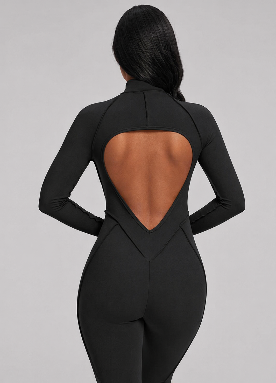 Moto Mami Enterizo Manga Larga Negro con Zipper