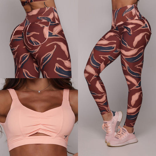 Amara Legging Brasileño Scrunch con Bolsillos & Crop Top