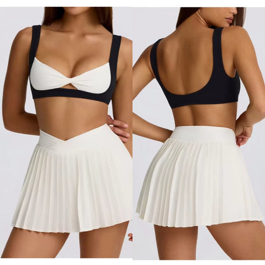 Lovely Falda con Pantalón Blanco & Crop Top