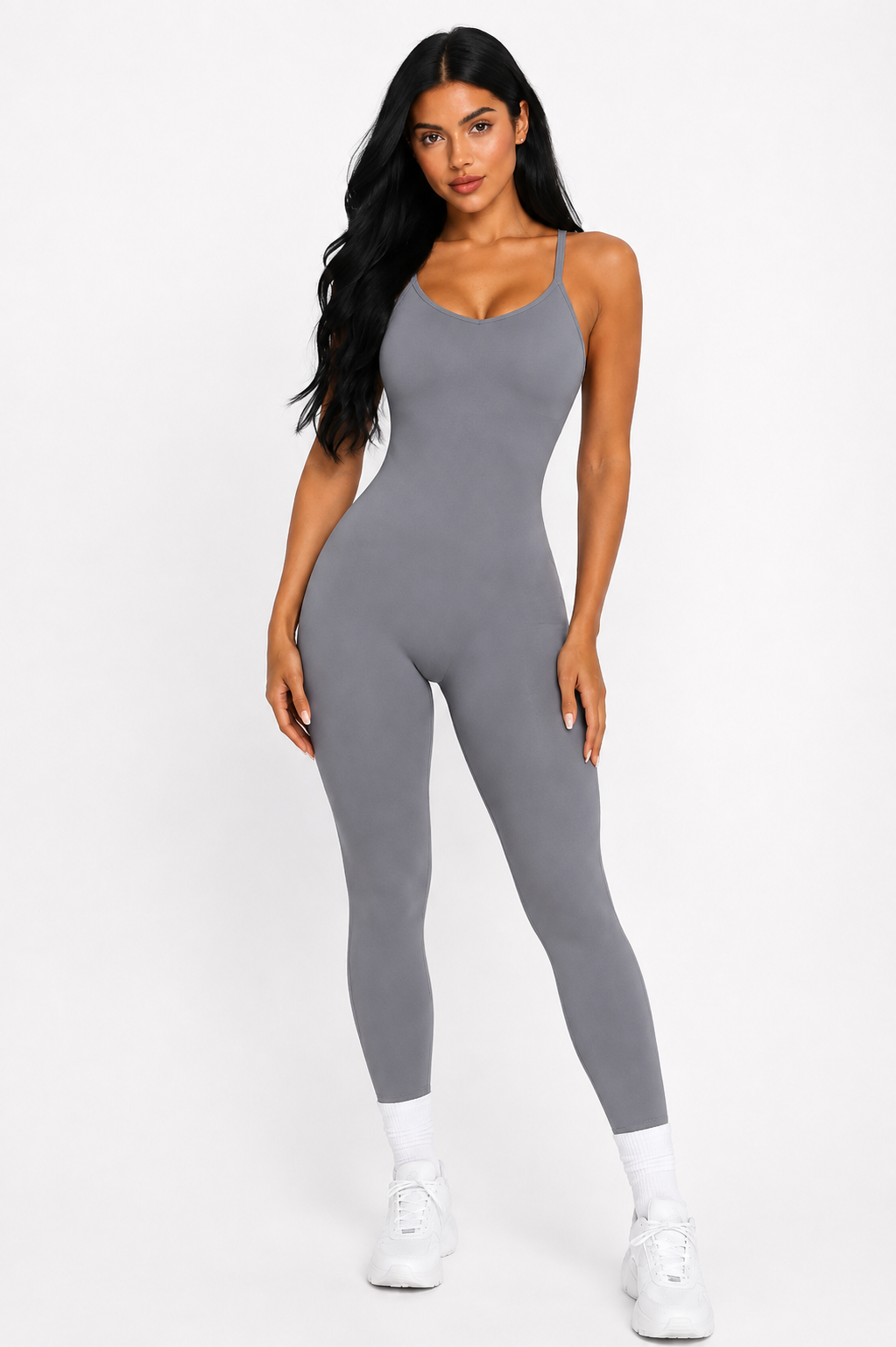 Elevate Enterizo Gris con Tiras Ajustables