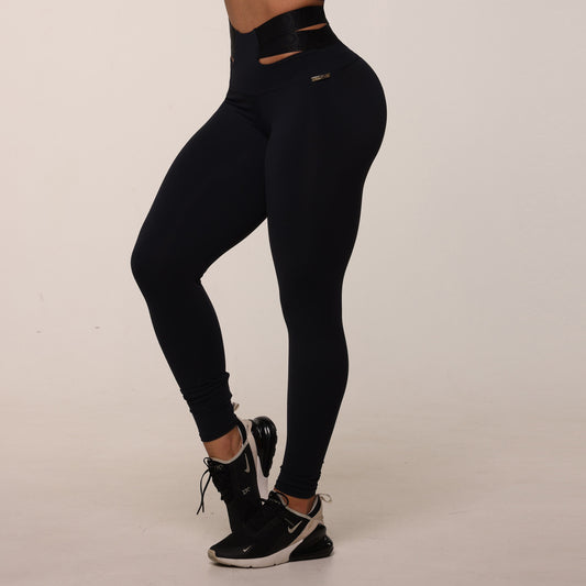 Legging de Compresión Brasileño High Waist Scrunch Negro (5 Estrellas)
