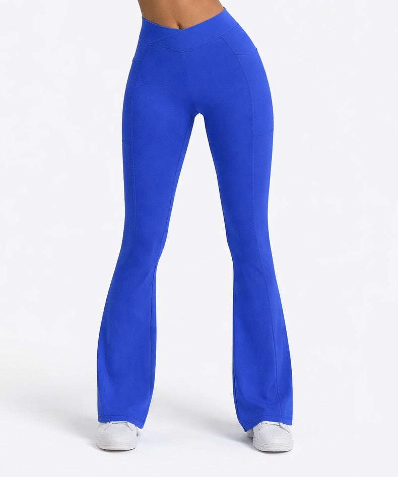 Viral Flare Legging con Bolsillos Azul Royal
