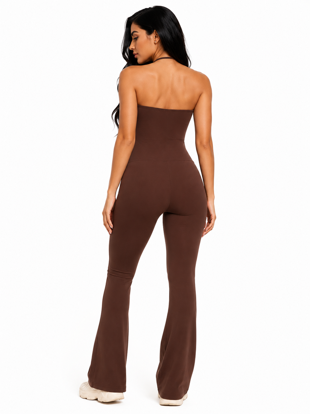 Enterizo Palazo Halter Brown