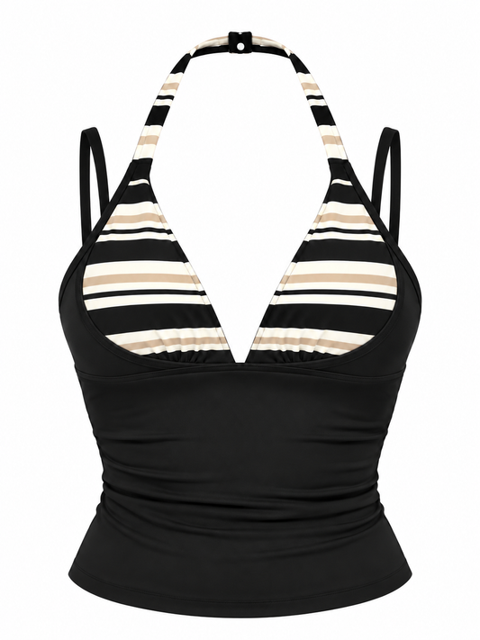 Mykonos Black Halter Tank Top