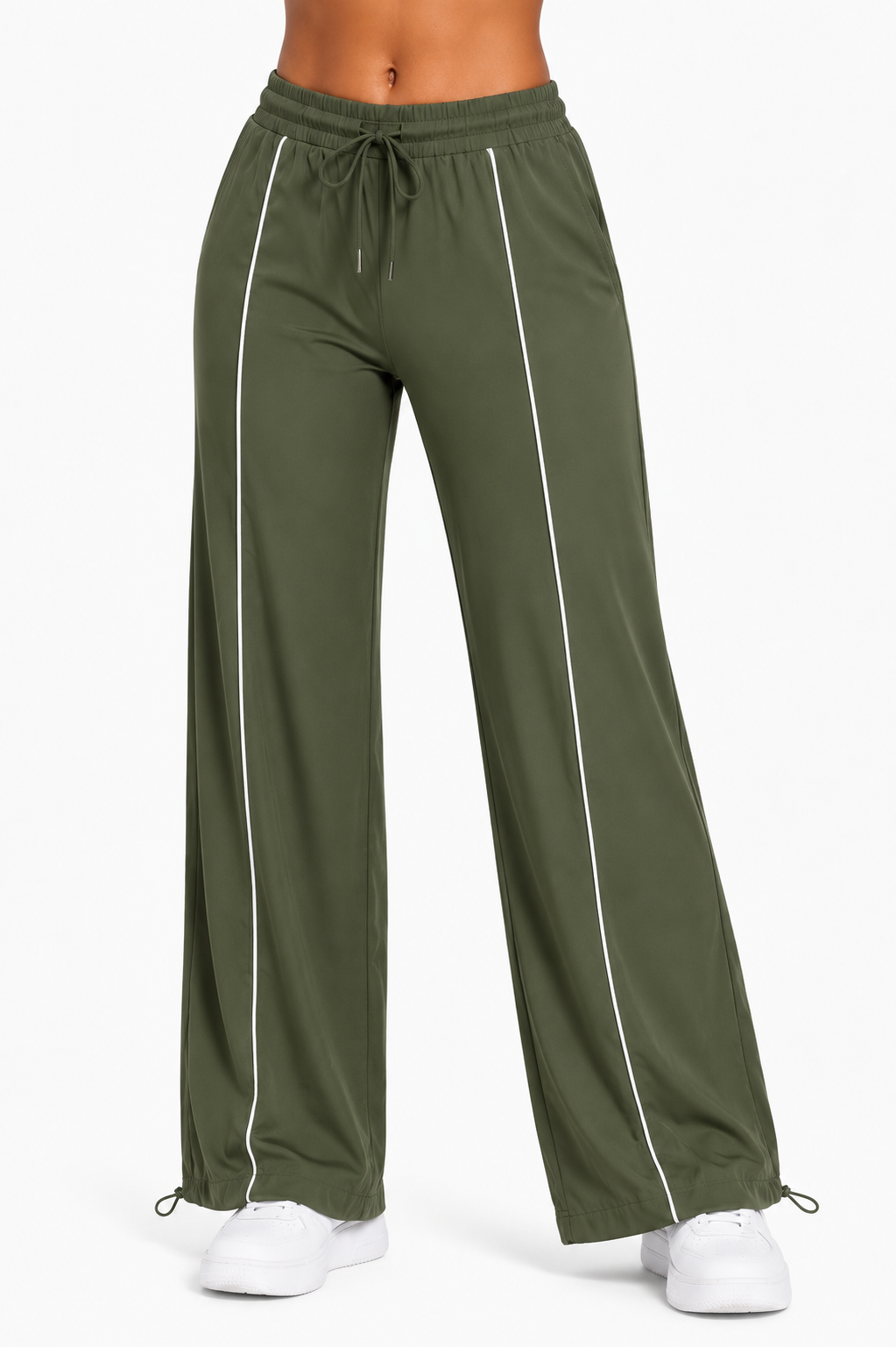 Essential Jogger & Jacket Verde Olivo & Blanco