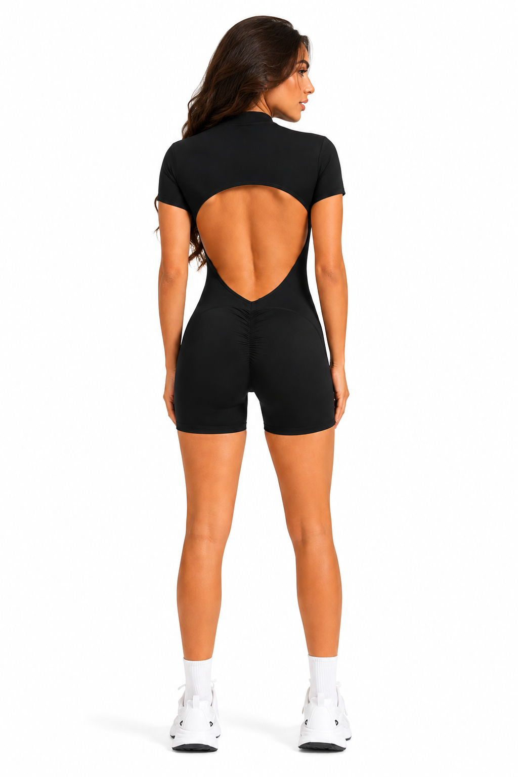 Sculpt Romper V Scrunch Negro