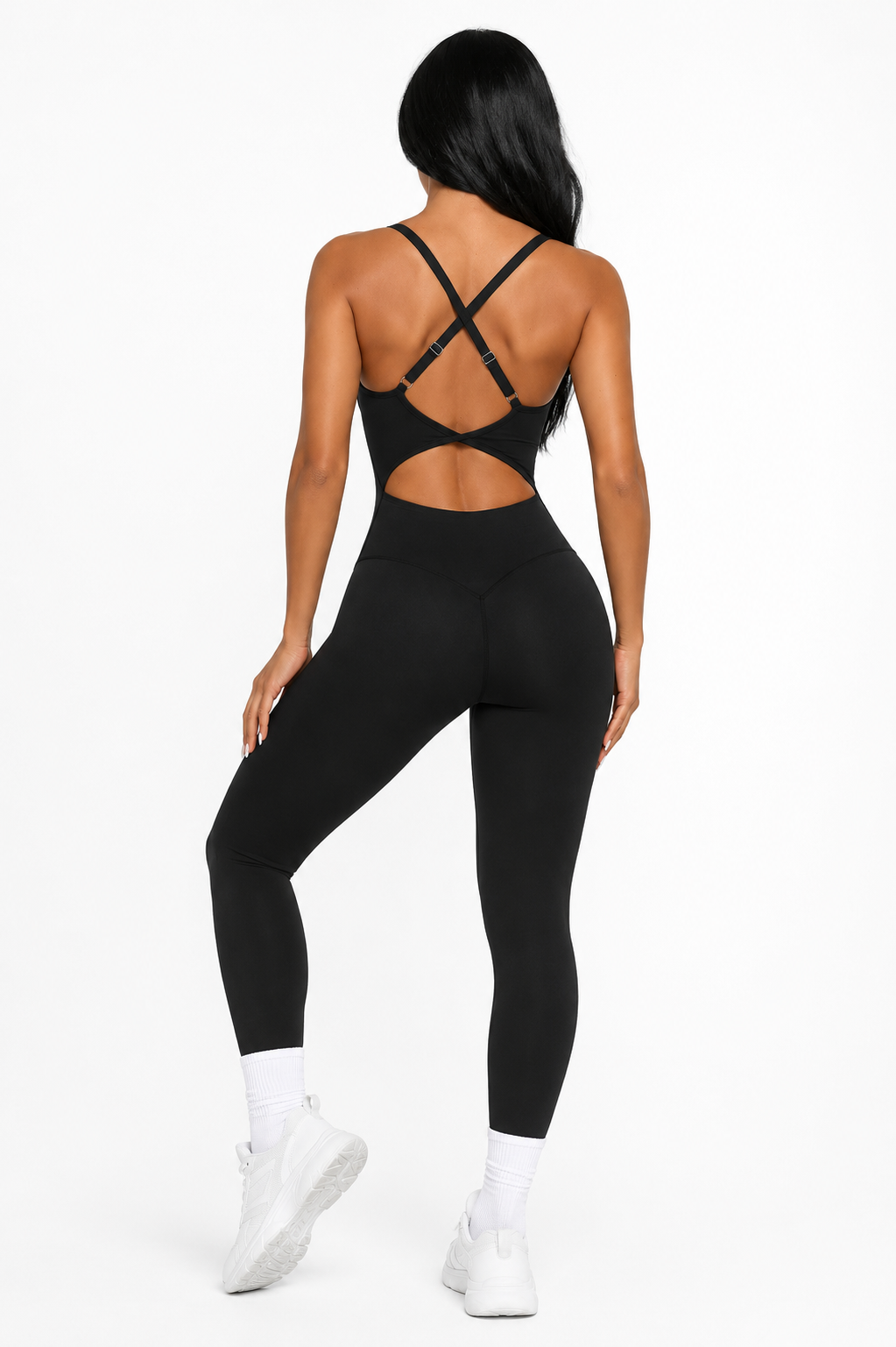 Elevate Enterizo Negro con Tiras Ajustables