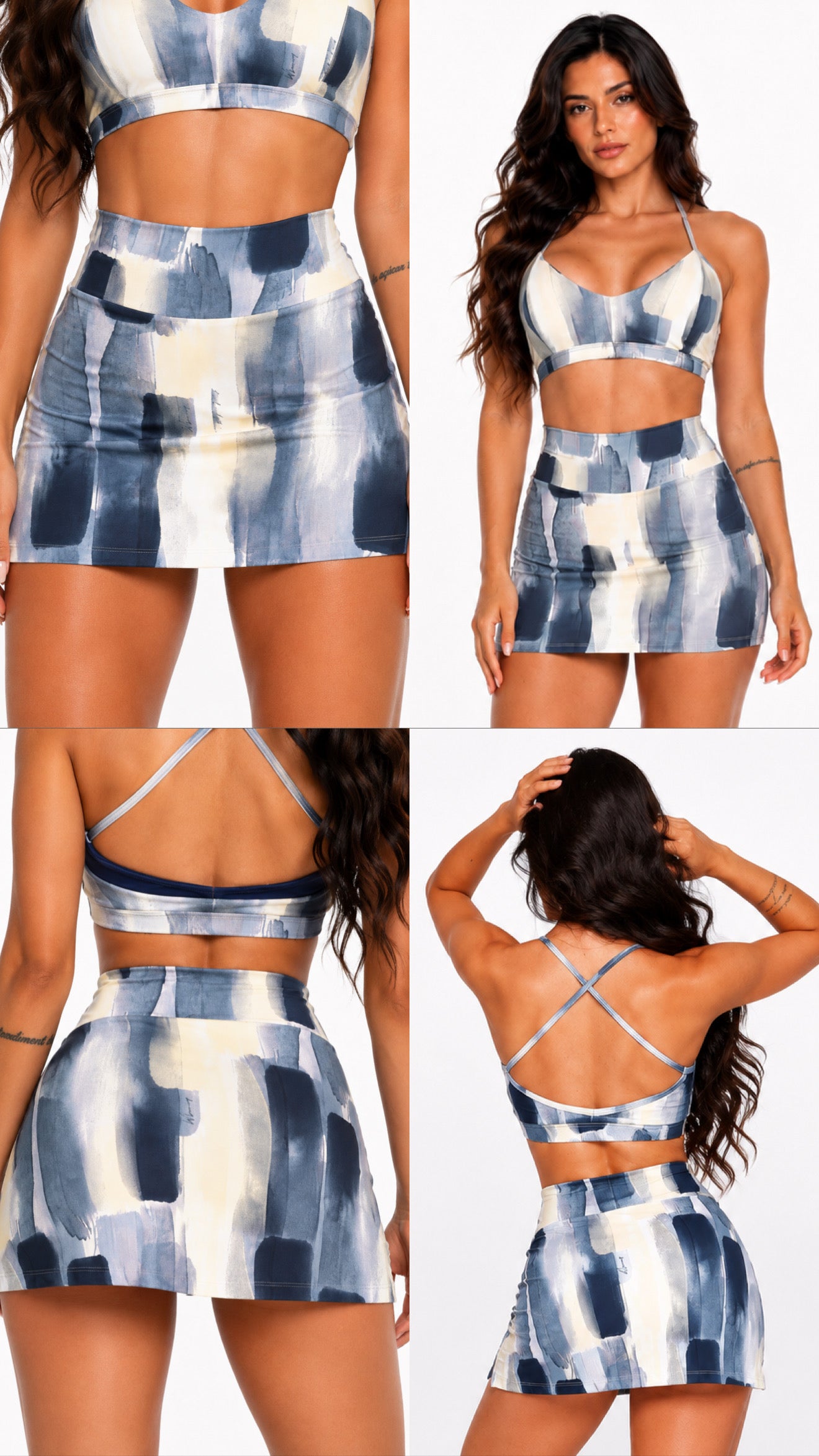 Mosaic Falda con Pantalón & Crop Top