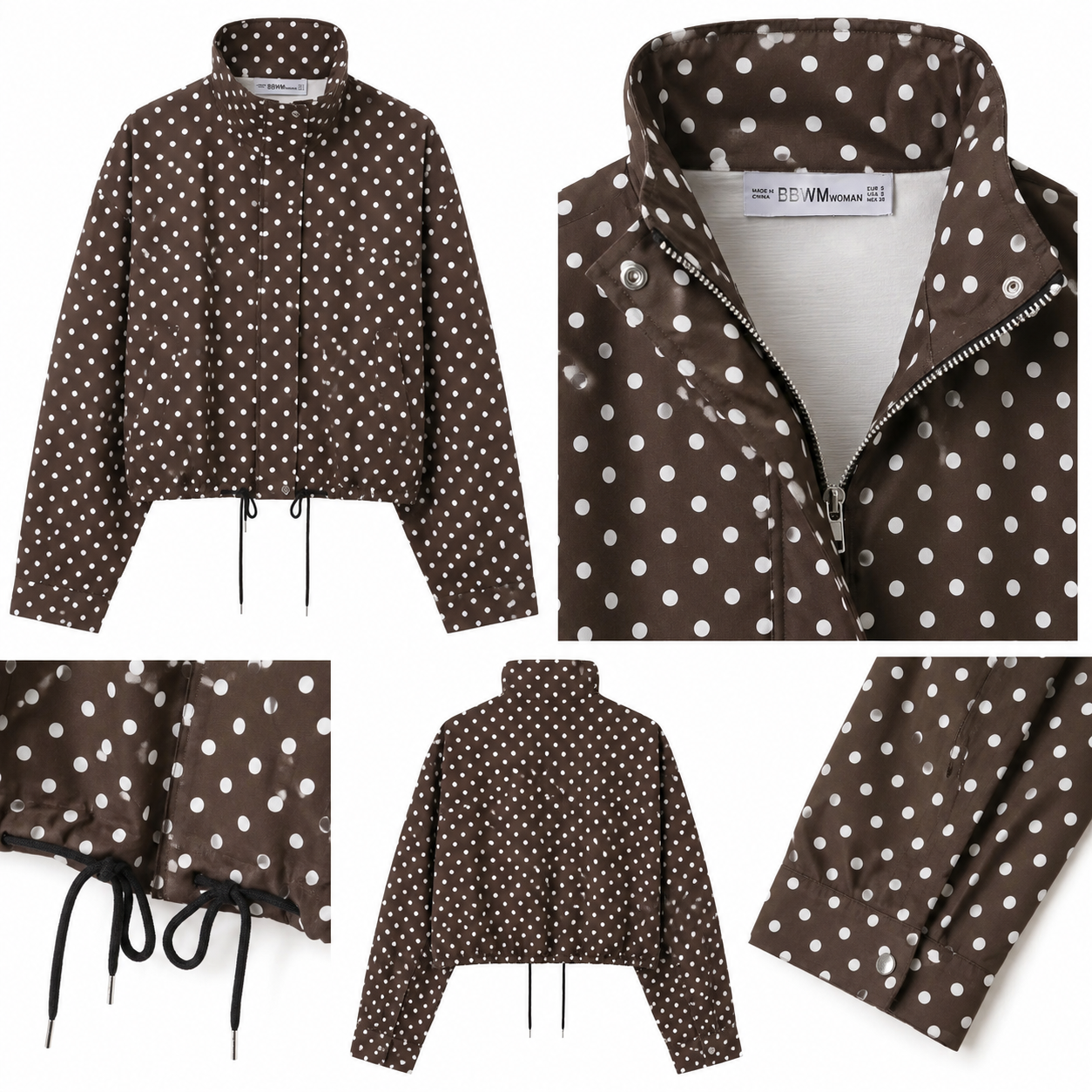 Jacket Polka Dot Brown & Blanco