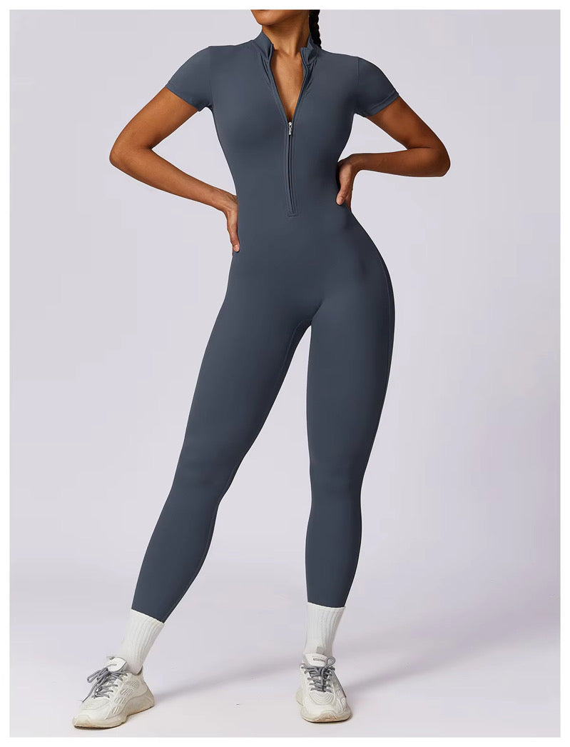 Seam Sculpt Enterizo Gris con Zipper
