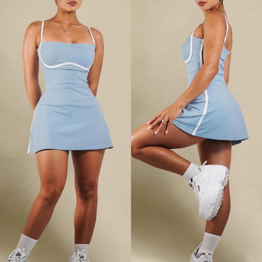 Queen Traje con Pantalón Baby Blue y Blanco