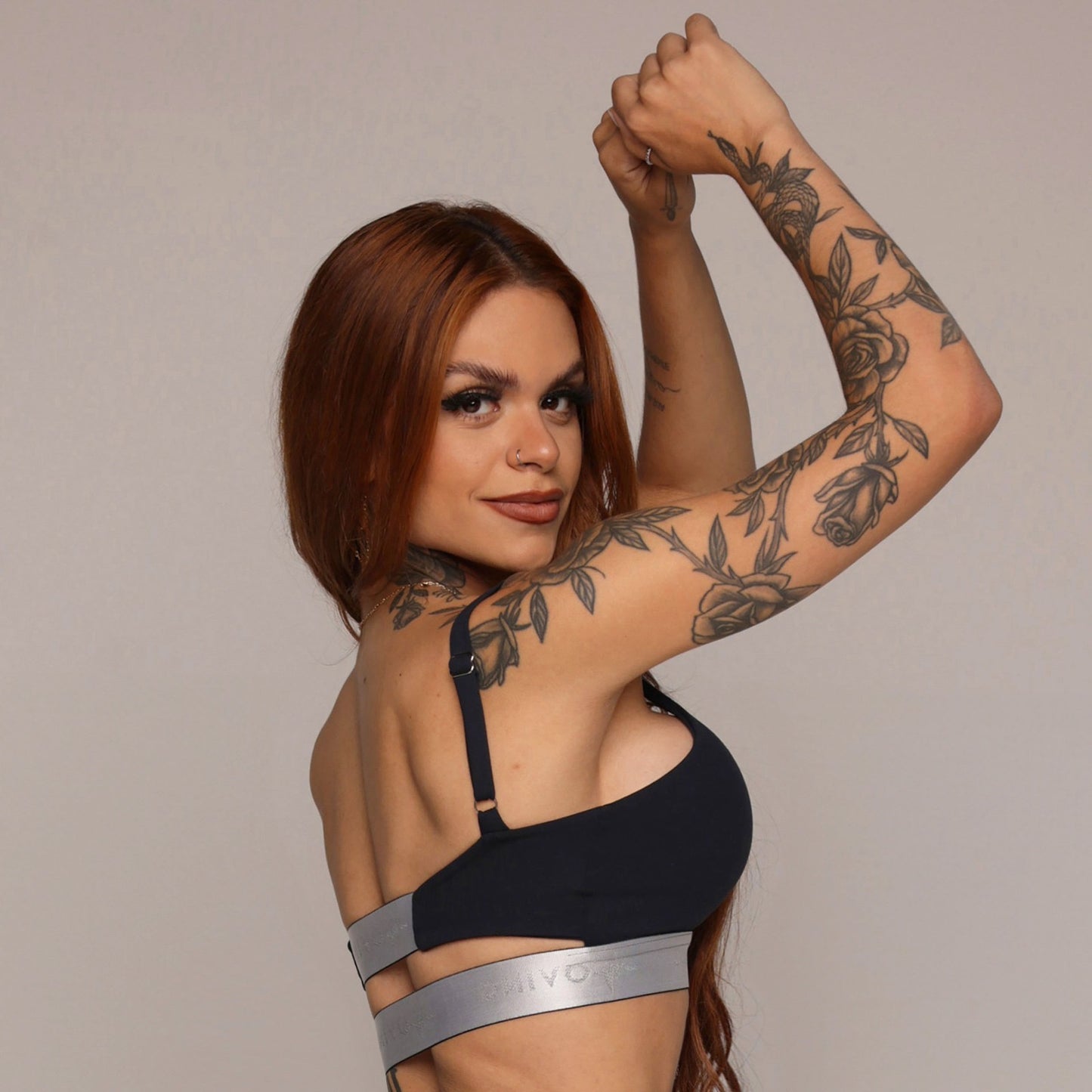 Jacquard Legging Brasileño Negro & Crop Top