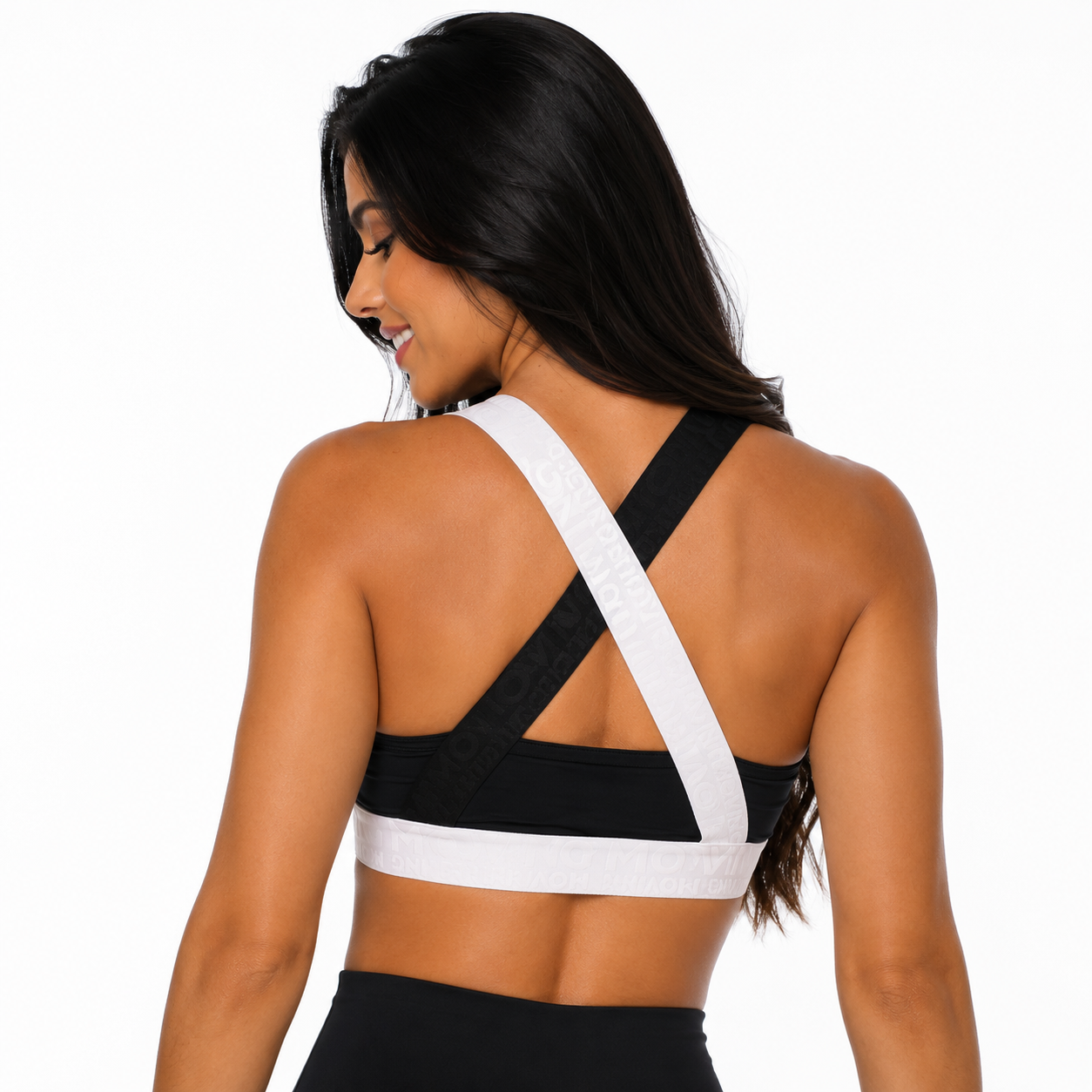 Legging de Compresión Brasileño Negro (5 Estrellas) & Crop Top Negro & Blanco