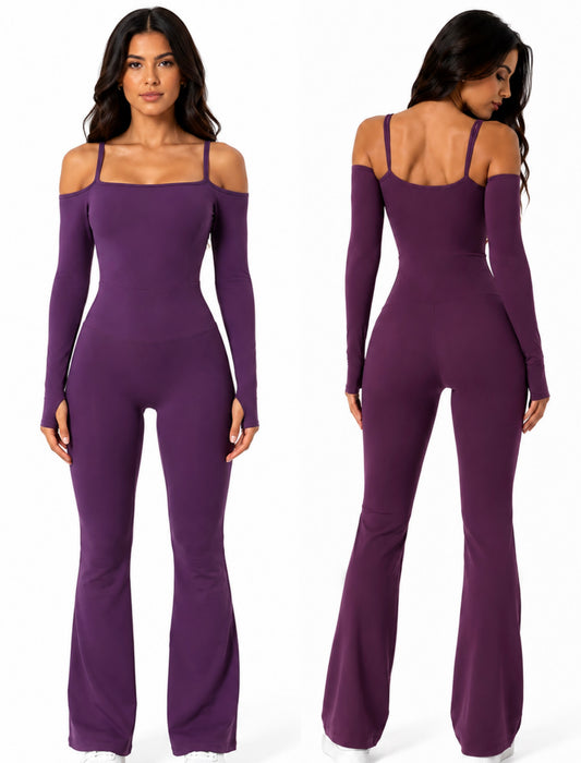 Dream Girl Flared Jumpsuit Plum