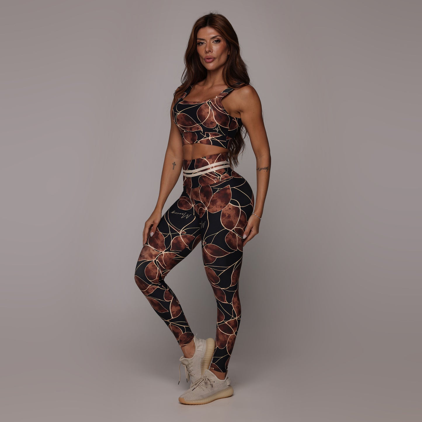 Golden Blossom Legging Brasileño & Crop Top