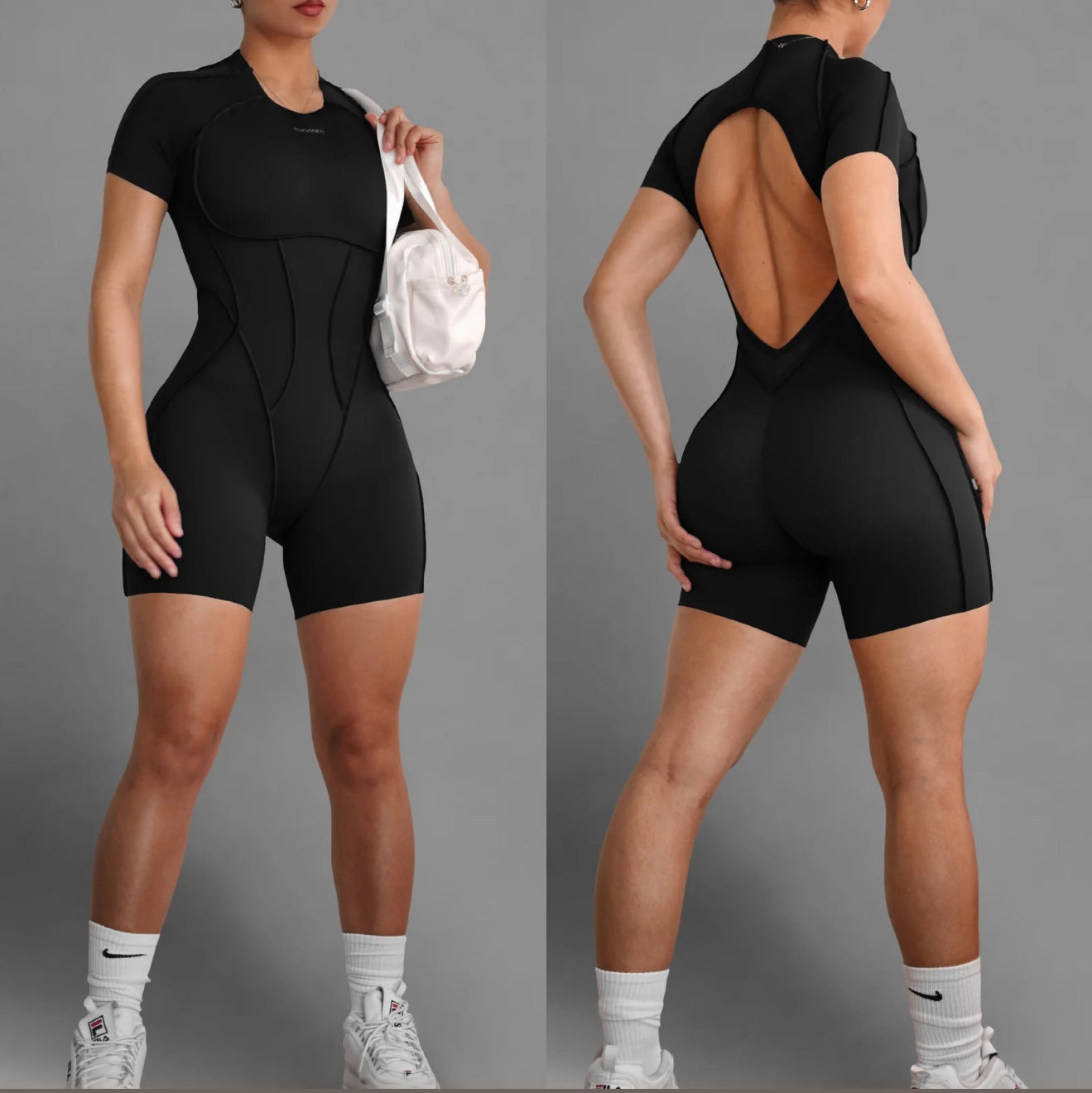 Moto Mami Romper Negro