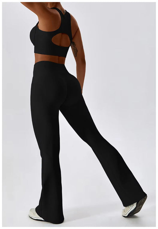 Capadocia Flare Legging & Crop Top Negro