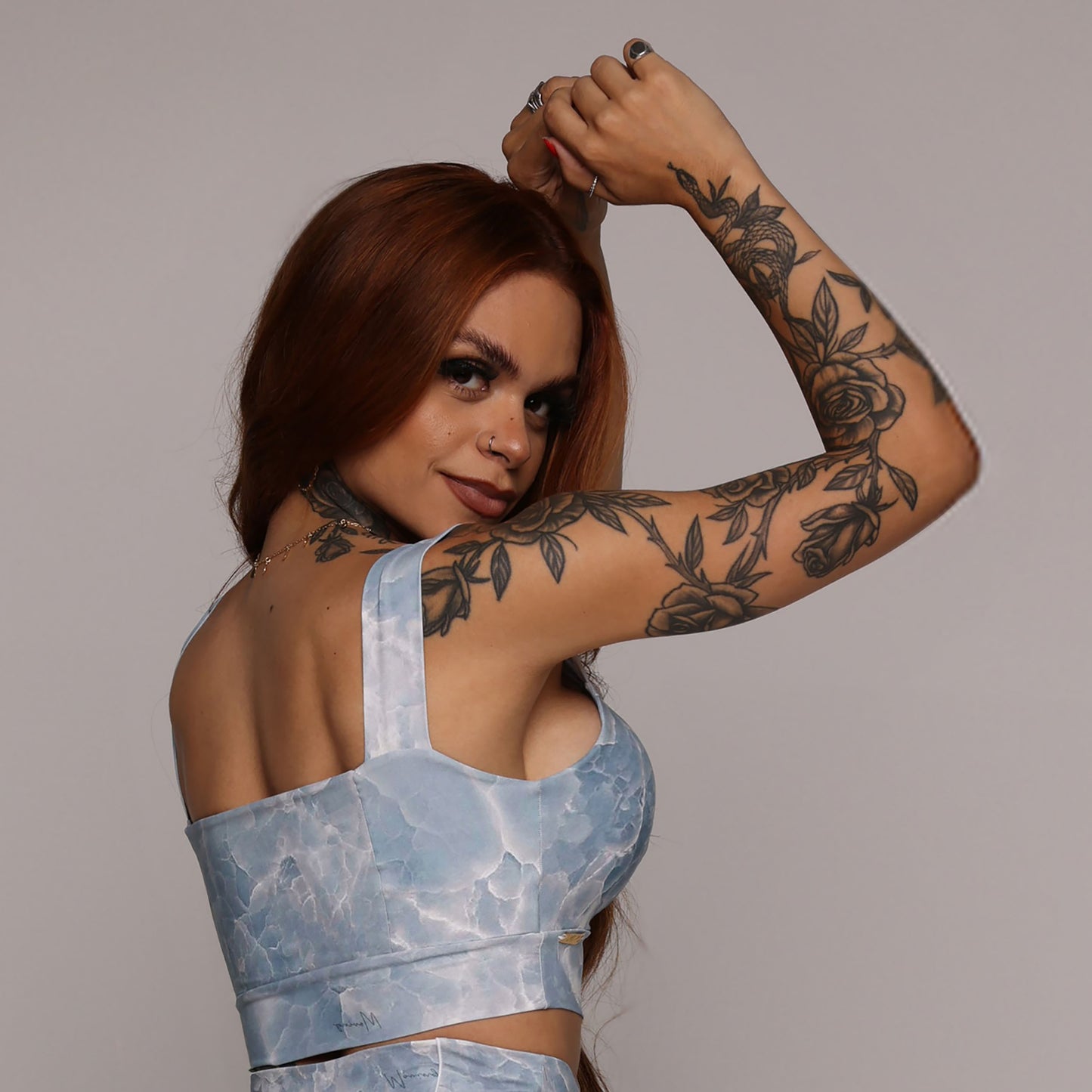 Crystal Blue Legging Brasileño Scrunch & Crop Top