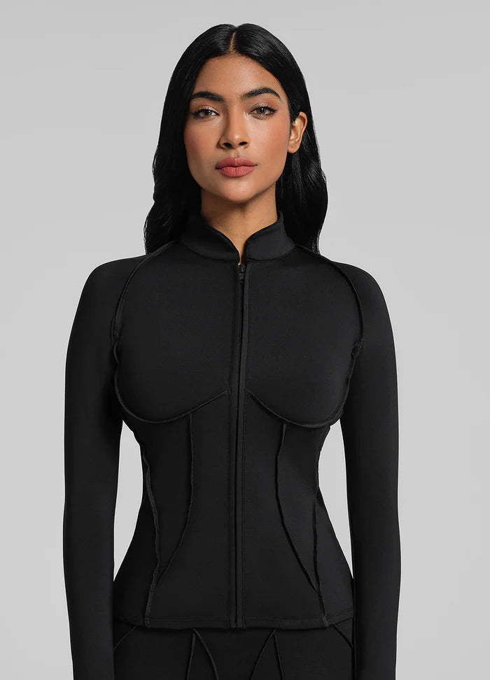 Trending Moto Mami 3 PC Legging, Top & Jacket Negro