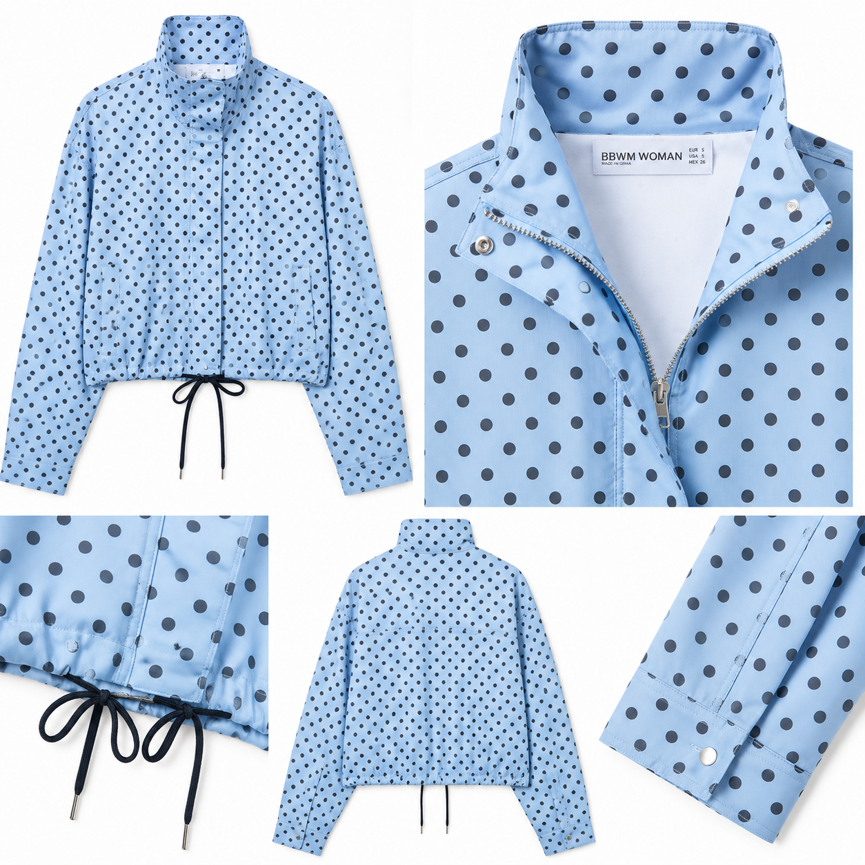 Jacket Polka Dot Azul Claro & Blanco