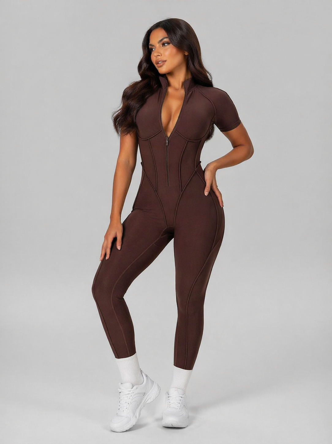 Moto Mami Enterizo Brown con Zipper