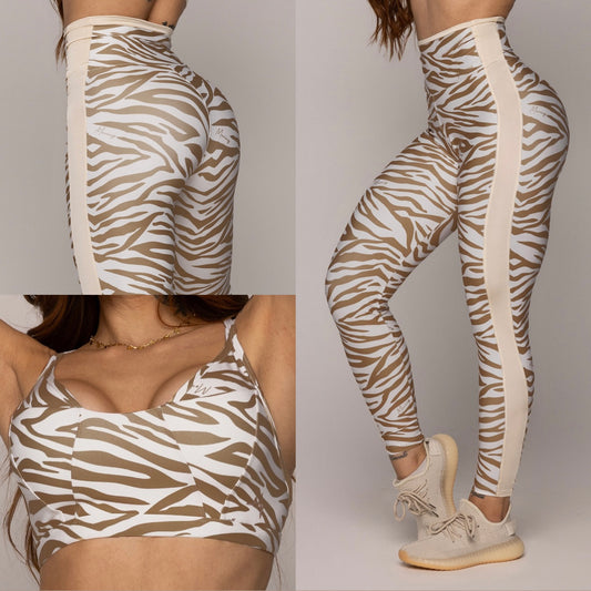 Gold Zebra Legging Brasileño & Crop Top