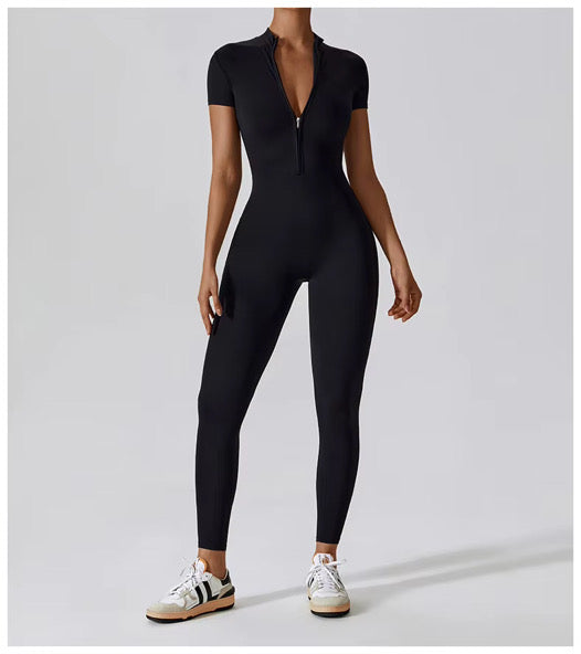 Seam Sculpt Enterizo Negro con Zipper