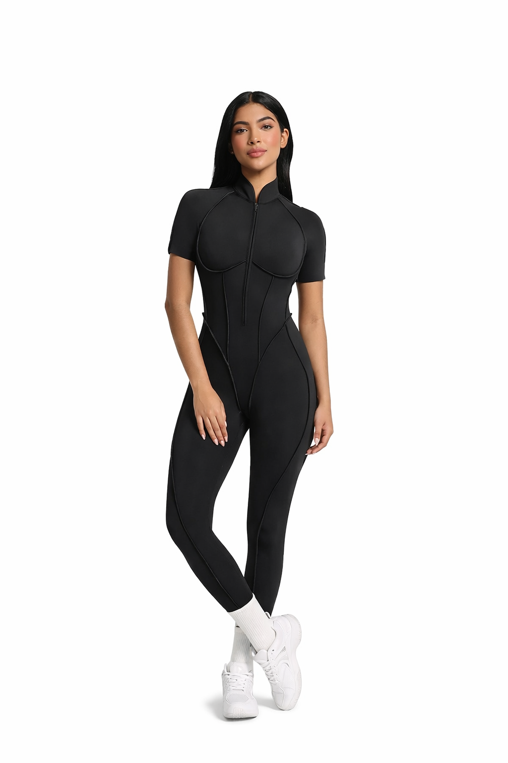 Moto Mami Enterizo Negro con Zipper