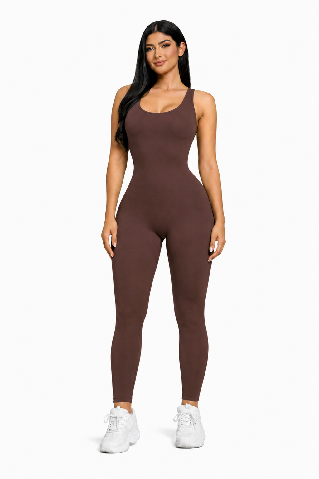 Enterizo V Scrunch Brown