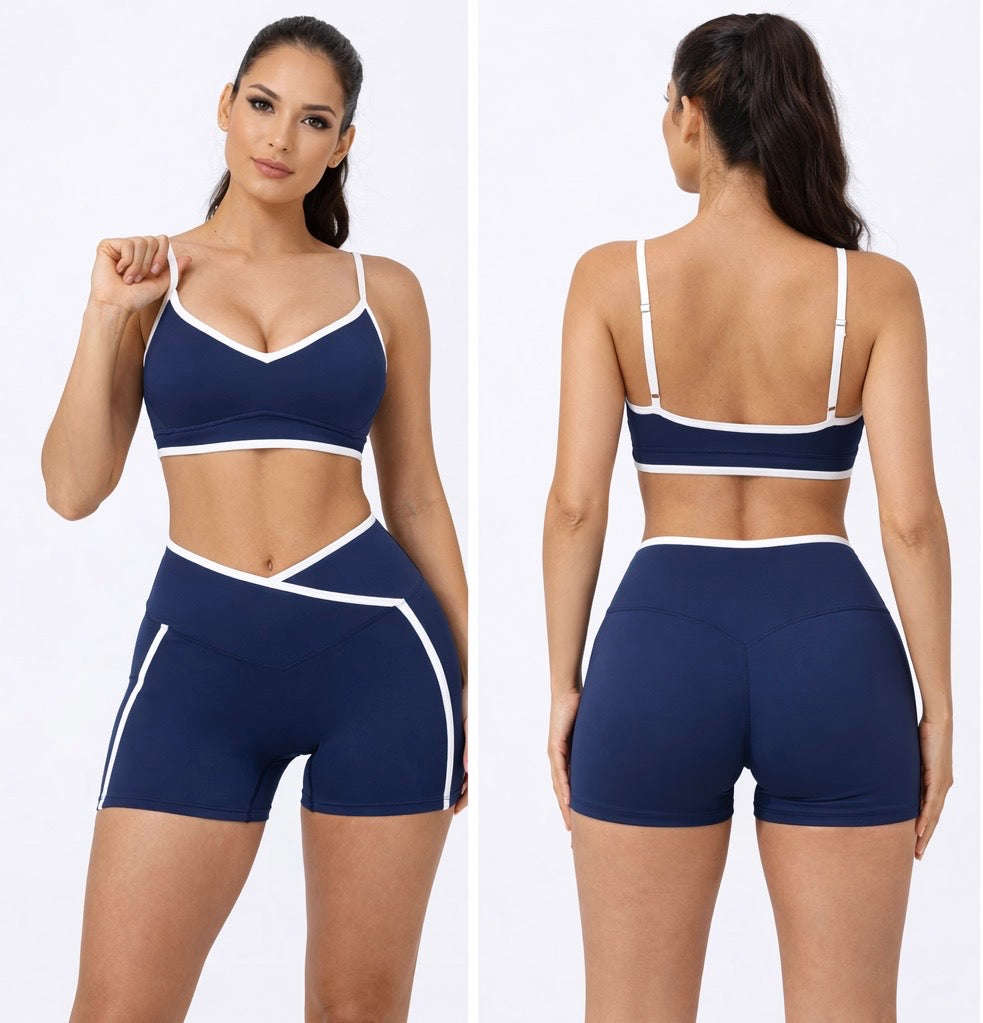 Sculpt Seamless Short Deep Navy  & Crop Top
