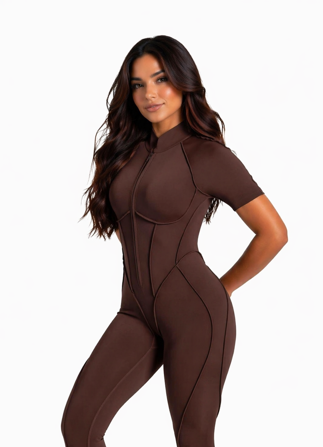 Moto Mami Enterizo Brown con Zipper